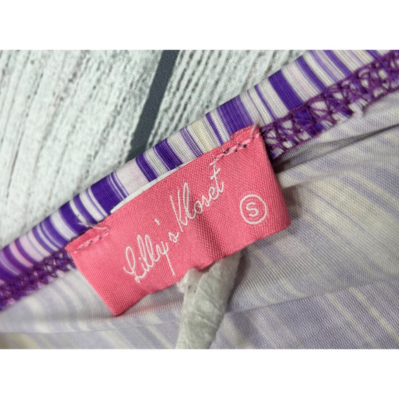 Lilly's Kloset Womens Bandeau Maxi Dress Cutout Strapless Striped Purple Size S - Picture 7 of 8